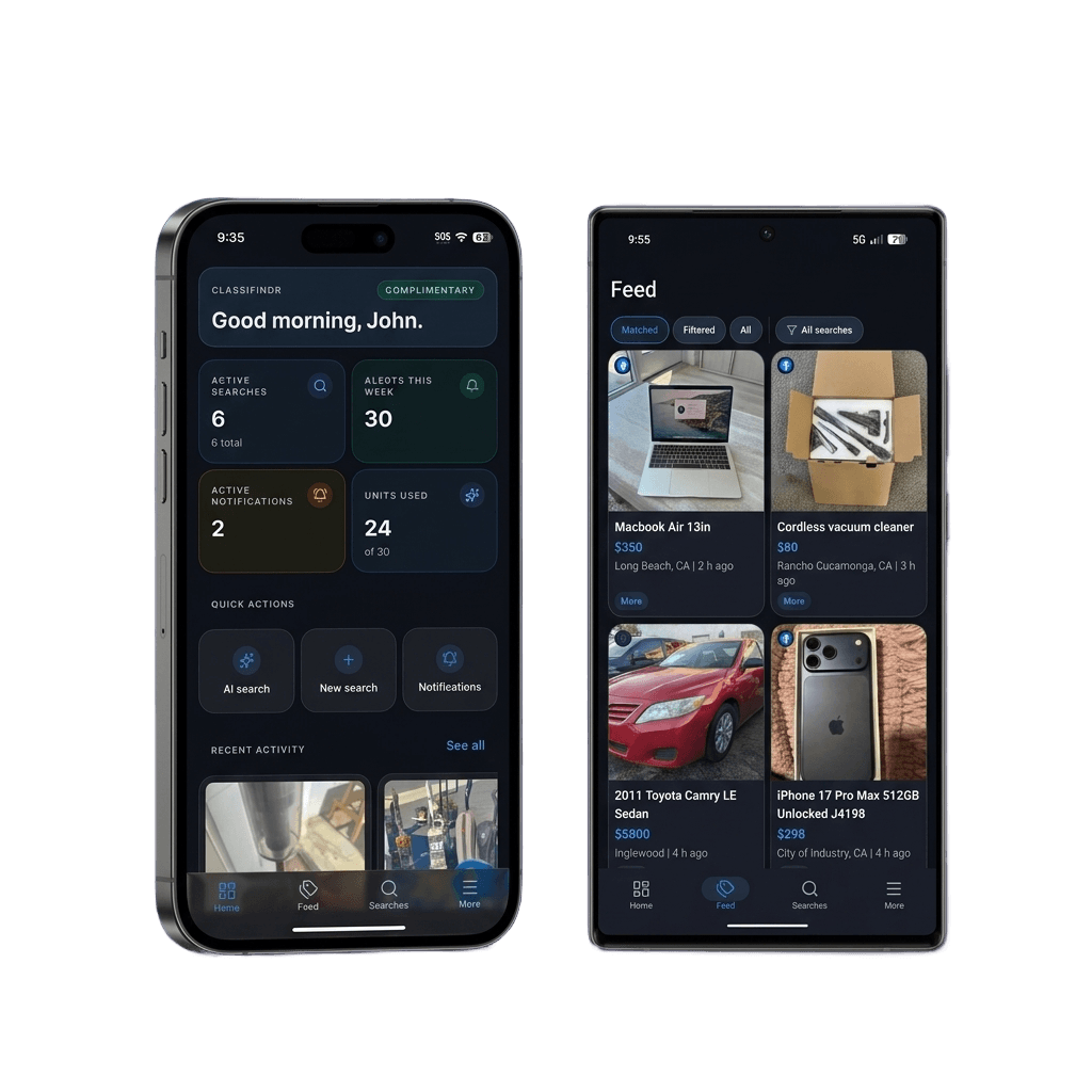 Classifindr iOS and Android apps
